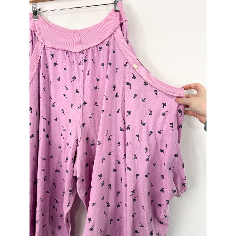 Free People Lavender Patterned Wide Leg Jumpsuit - Picture 2 of 5